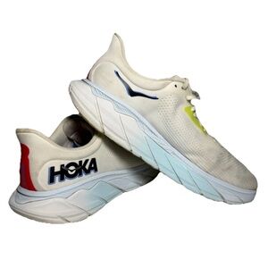 Hoka One One Mens Arahi 7 Size 11 D Running Shoes Sneakers 1147580 White/Blue